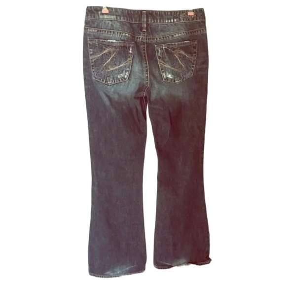 Silver Aiko Jeans 28 Distressed Boot Cut Altered Cut - Picture 2 of 10
